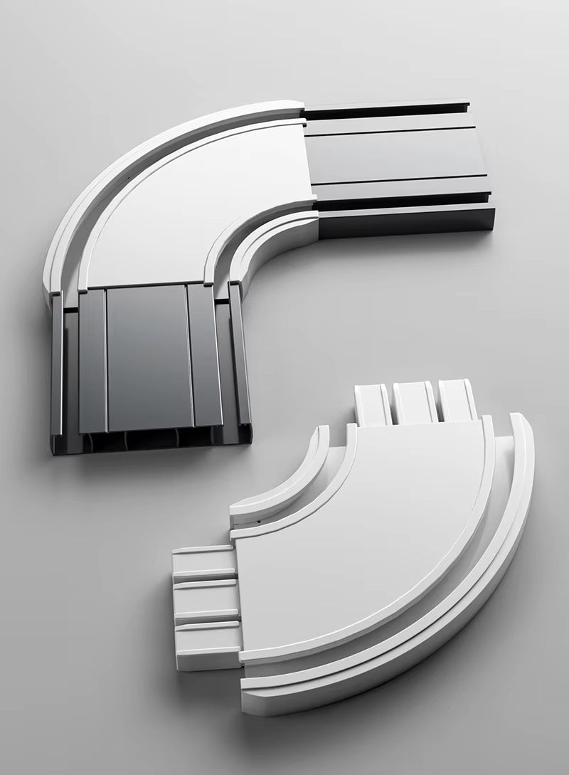 Luxurious Heavy Duty Ceiling Silent Aluminum Double Curtain Tracks with 90 Degree Connector