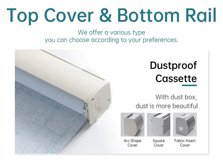 Customized Motorized Remote Roller Blinds Smart Electric Blackout Roller Blinds/Shades Cordless