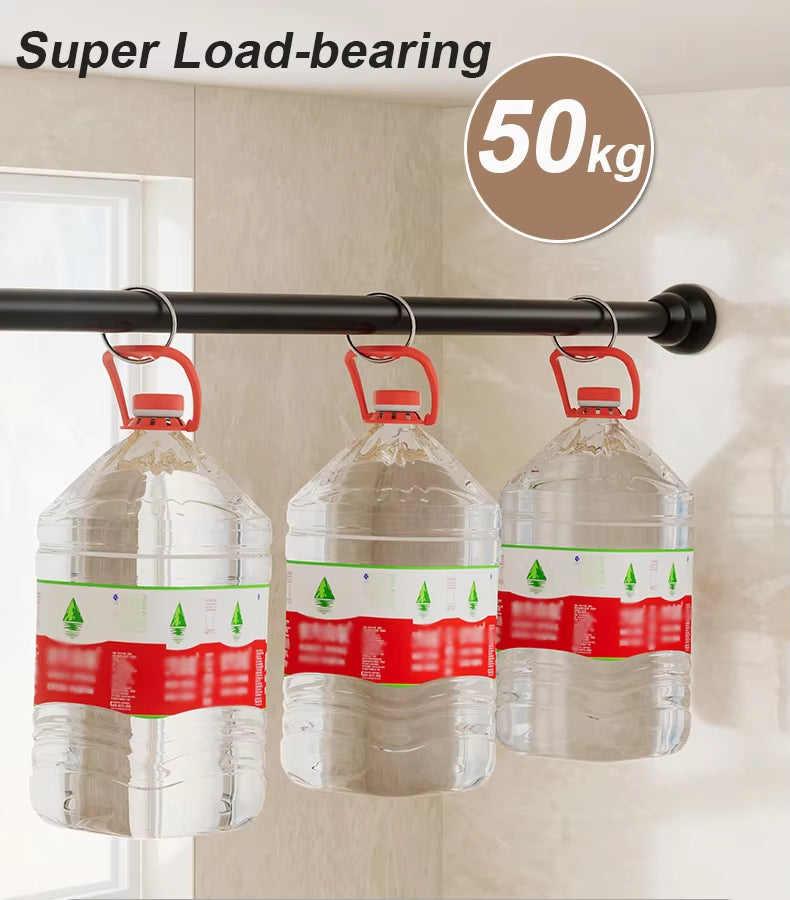 Hot Sale Metal Extendable Curtain Poles Telescopic Rod for Bathroom Shower Curtain Poles No Drill