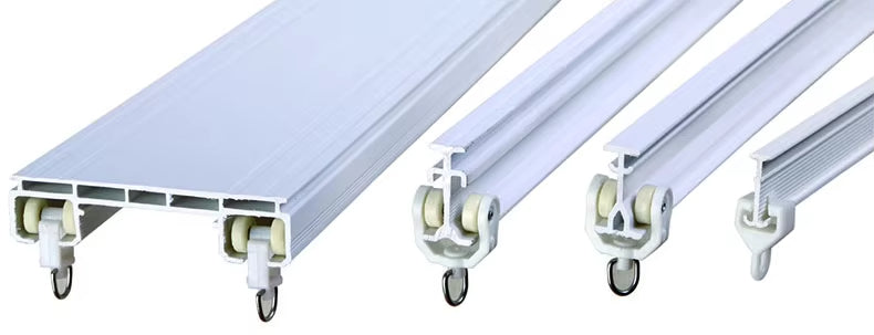 American Heavy Duty Ceiling Mounting Pvc Strip Curtain Rail With Curtain Rail Wheel
