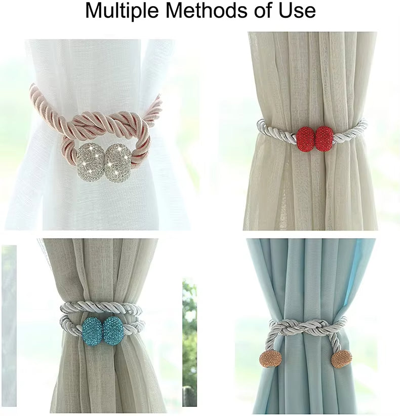 Hotel Decoration Magnetic Curtain Holder Tassel Tiebacks with Beads Plastic Rings 20 Years Professional Curtain Accessories