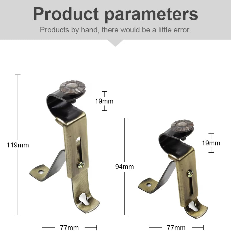 Wholesale Metal 25mm 28mm Curtain Rod Bracket Low Price Single Curtain Pole Bracket