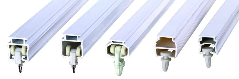 American Heavy Duty Ceiling Mounting Pvc Strip Curtain Rail With Curtain Rail Wheel