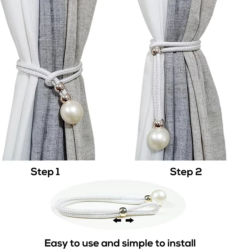 2 Pieces Modern Contemporary Decorative Plastic Accessories Tieback Curtains in Gold