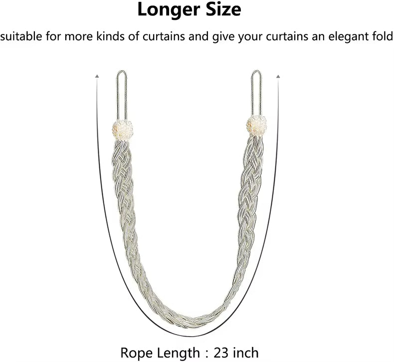 Bedroom Decorative Hand Silk Cloth Nylon Window Curtain Tieback Rope