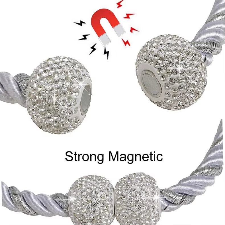 Hotel Decoration Magnetic Curtain Holder Tassel Tiebacks with Beads Plastic Rings 20 Years Professional Curtain Accessories