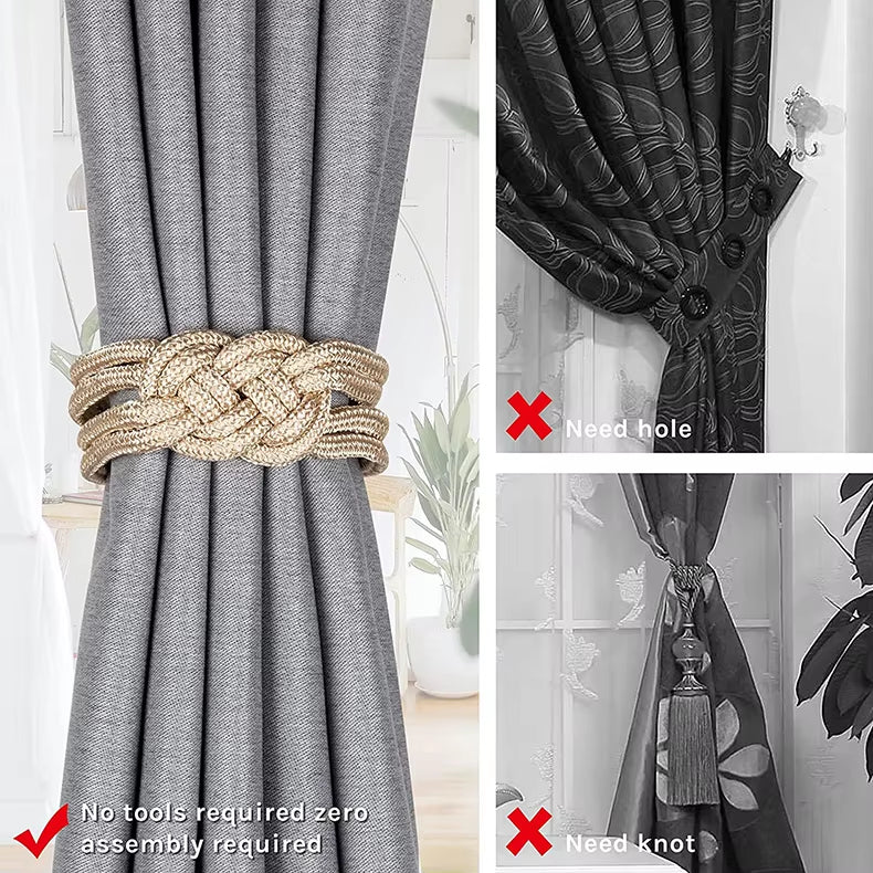 Low Price Home Decorative Rope Magnetic Curtain Holders Holdbacks Tieback