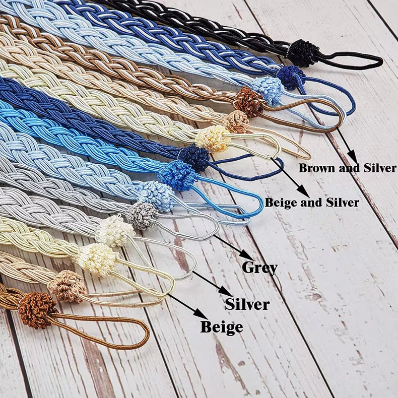 Bedroom Decorative Hand Silk Cloth Nylon Window Curtain Tieback Rope
