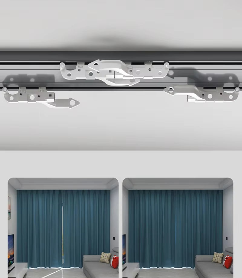 Luxurious Heavy Duty Ceiling Silent Aluminum Double Curtain Tracks with 90 Degree Connector