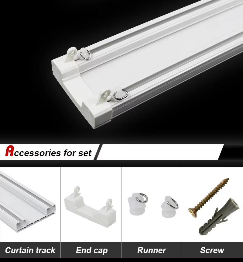 Hotel Ceiling Mounted Hand and Cord Eco-friendly Plastic Pvc Curtain Track Double for Pvc Ceiling
