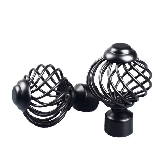 28mm Fancy Decor Cone Shaped Rose Gold Wrought Iron Curtain Rod and Finials