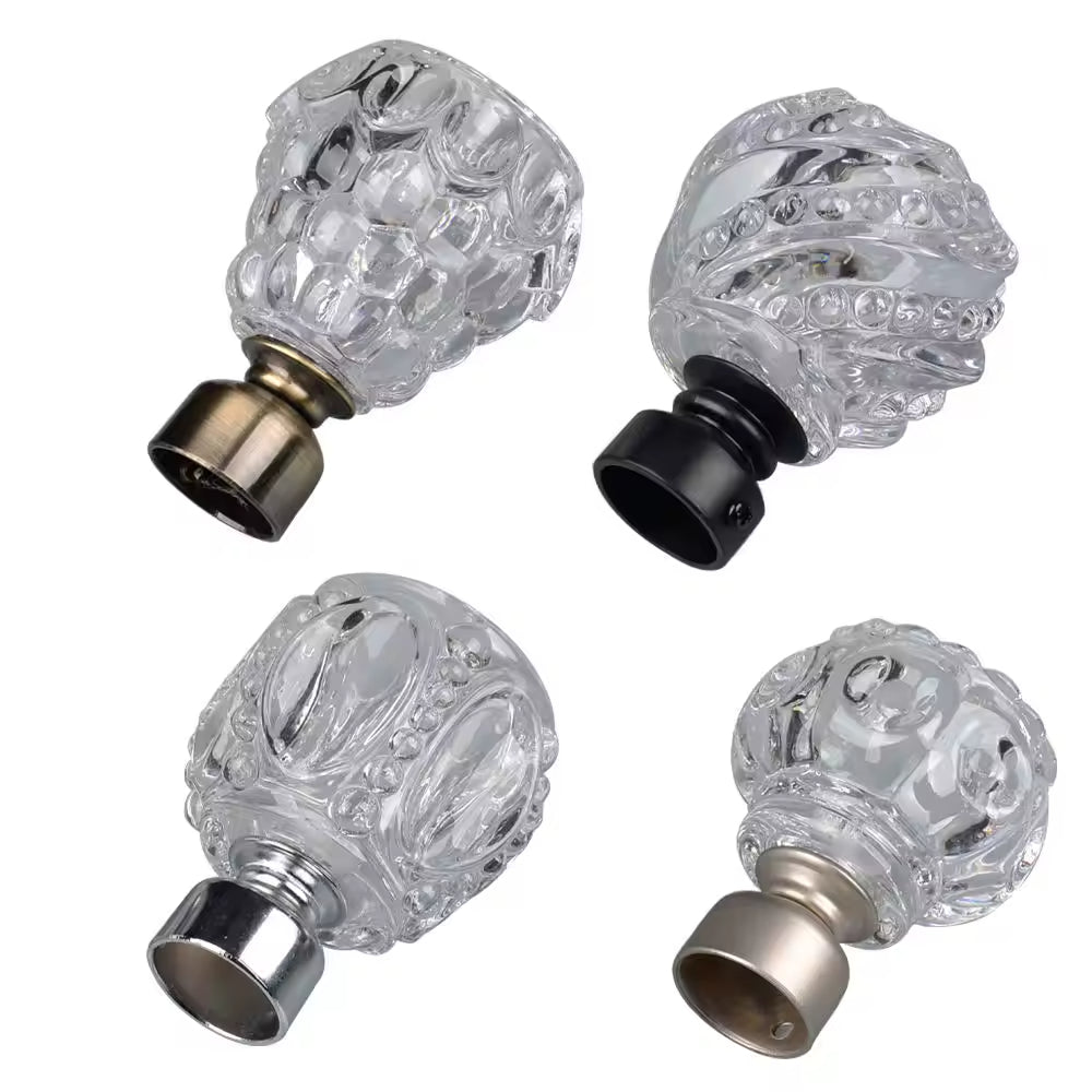 High Quality 25mm clear Crystal Window Curtain Hardware Accessory for Curtain Rod