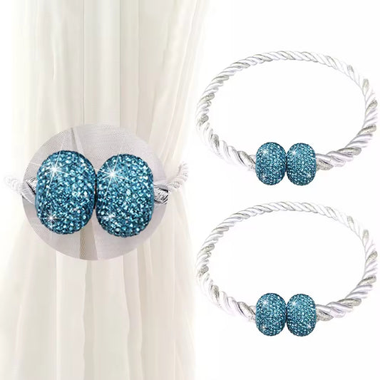 Hotel Decoration Magnetic Curtain Holder Tassel Tiebacks with Beads Plastic Rings 20 Years Professional Curtain Accessories