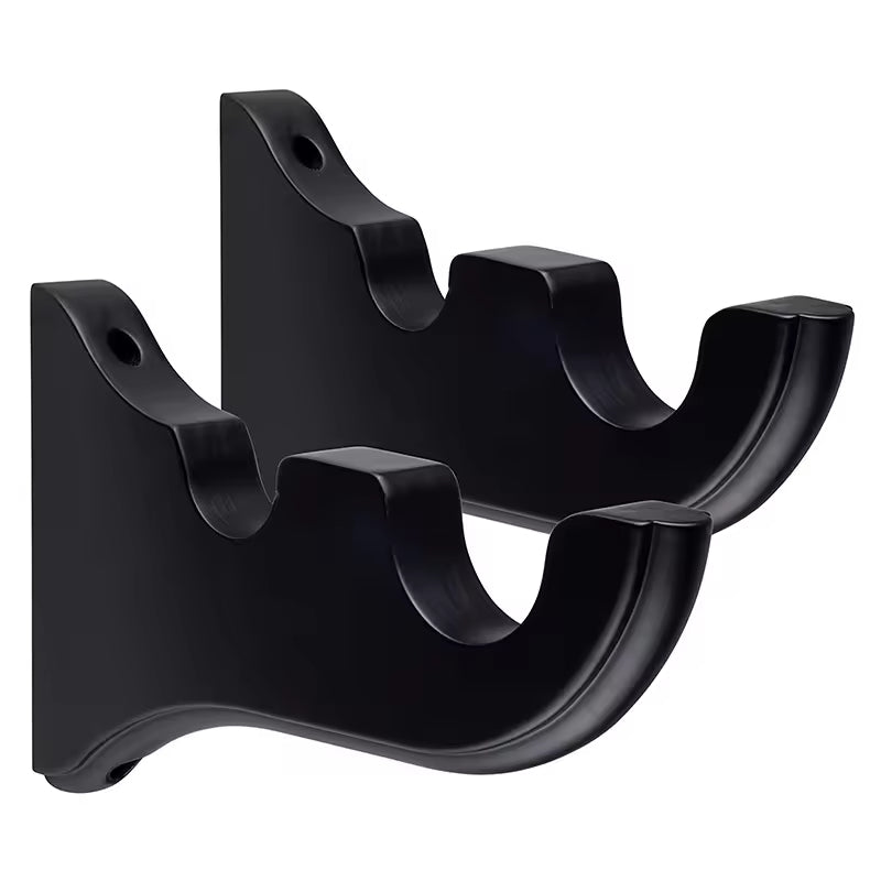 35mm Decorative Wall Mounted Heavy Duty Double Wooden Curtain Rod Bracket