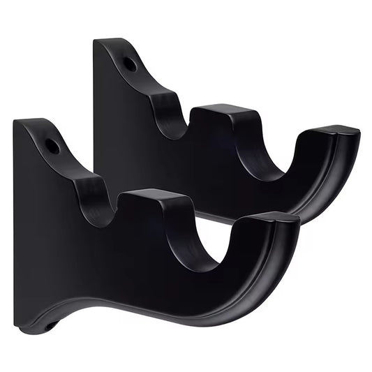35mm Decorative Wall Mounted Heavy Duty Double Wooden Curtain Rod Bracket