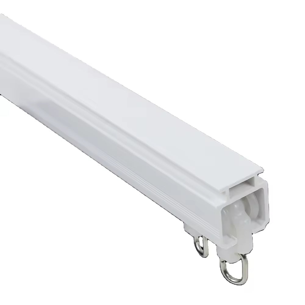 White Ceiling Mount Shower Aluminum Curtain Track with Plastic Sliding Gliders