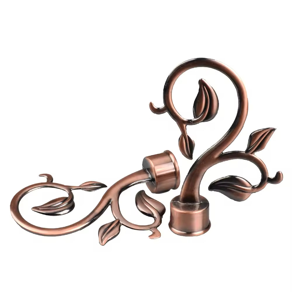 28mm Different Types Y Rose Gold Metal Curtain Rod Finials for Curtain Rods