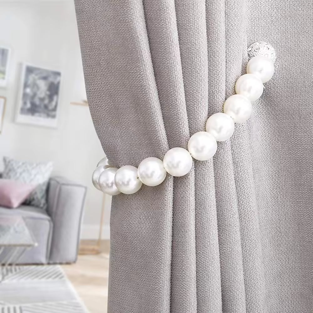 Antique White Decoration Magnetic Pearl Curtain Tie Holder Accessories for Curtains