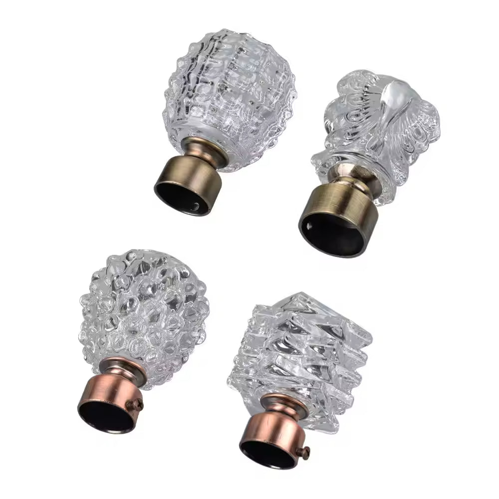 High Quality 25mm clear Crystal Window Curtain Hardware Accessory for Curtain Rod