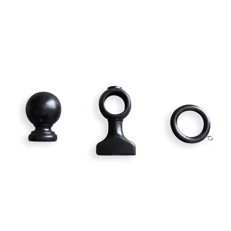 Foshan Fitting Room Wooden Roman Curtain Pole Rod Set with Brackets