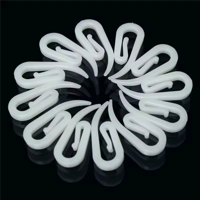 Home Decorative Window Drapery Hook Curtains Hook Eco-friendly Plastic Nature White Contemporary Curtain Pin Hook