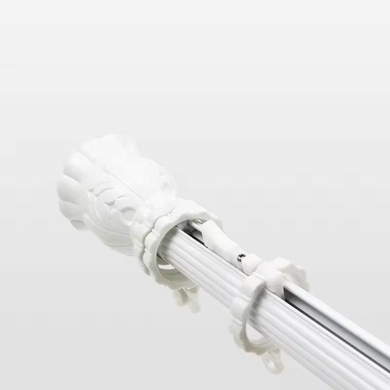 Smart Home Szone Roman Electric Curtain Rod with Finials and Motor for Opening Closing Metal Aluminum Track Pole