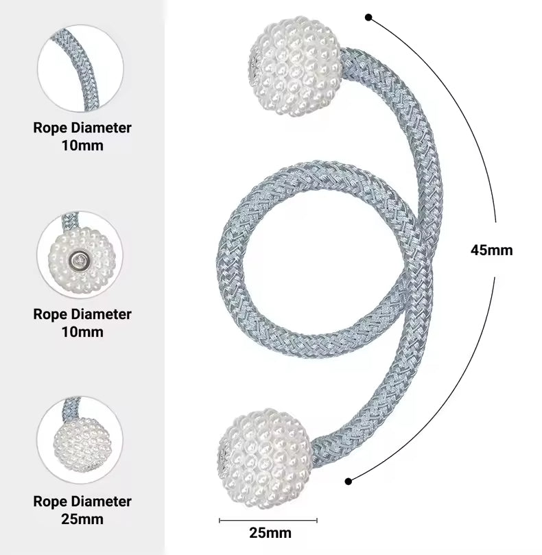 Popular Magnetic Curtain Tiebacks Home Drapery Decorative Rope Buckle Holdback Holder Curtain Poles Tracks Accessories
