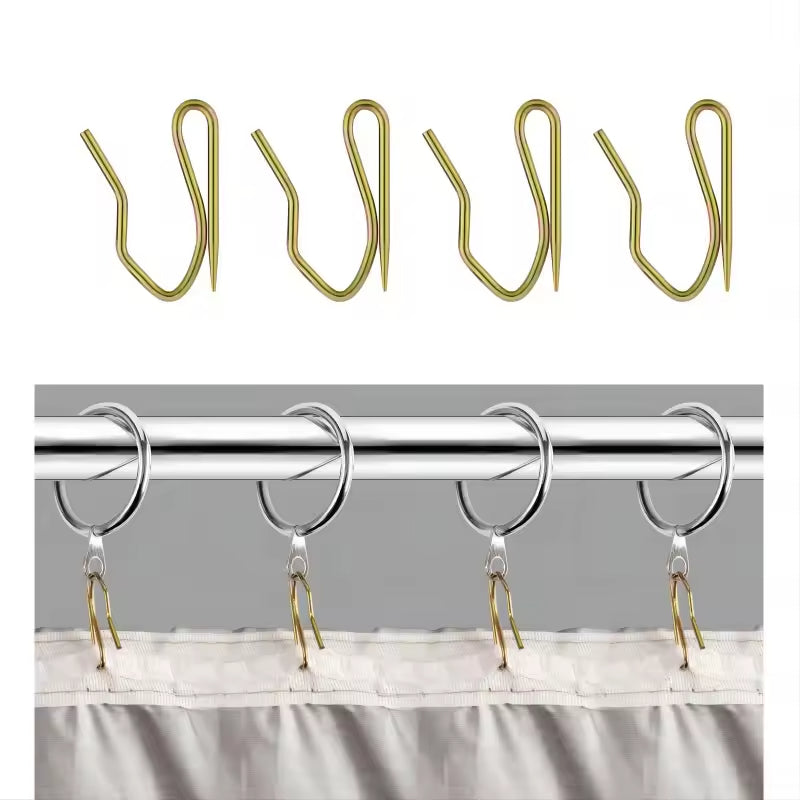 60pcs Curtain Hooks Window Shower Drapery Hook Accessories Heavy Duty Metal Curtain Pin Hooks for Pencil Pleat Curtains