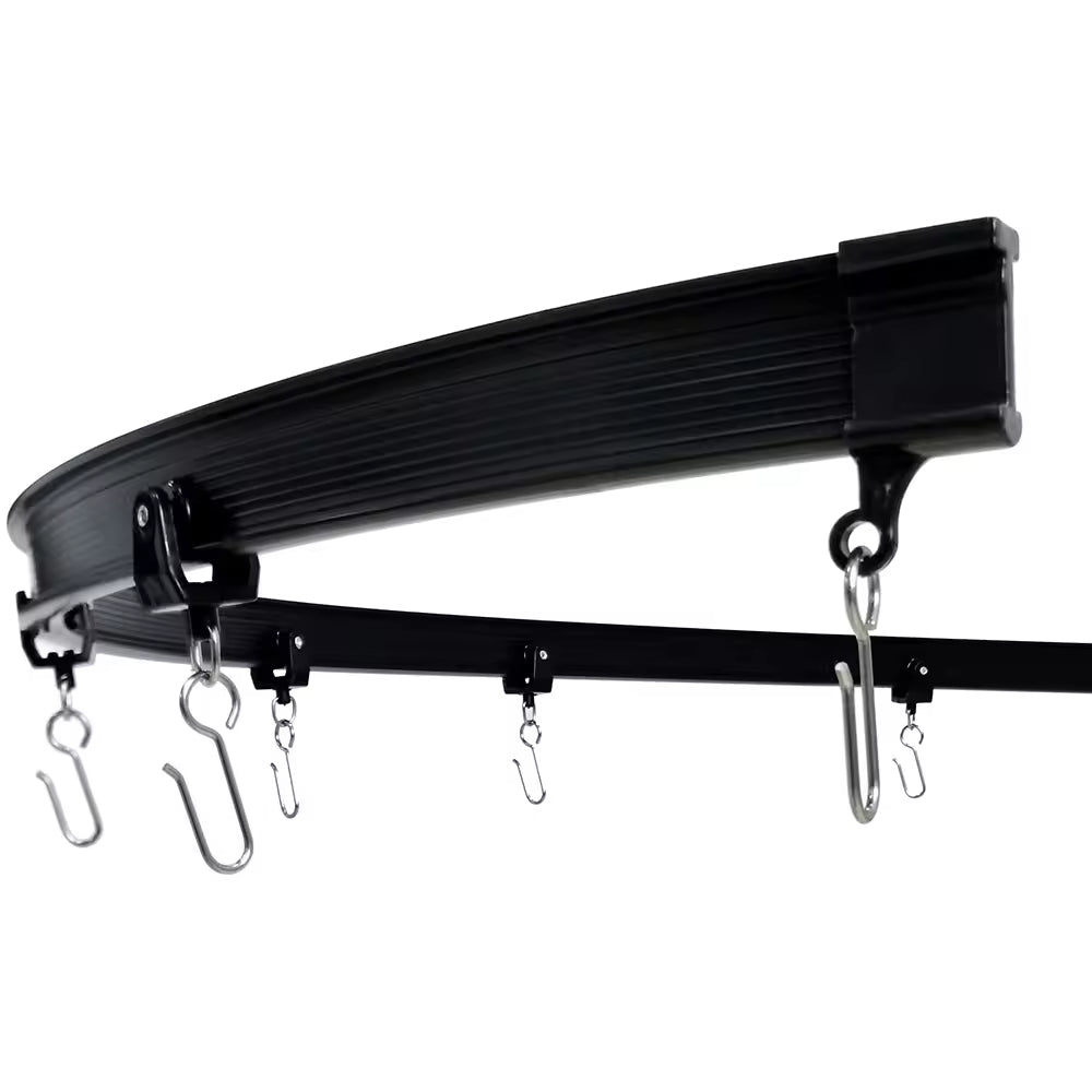 New Manual Black Ceiling Mounted Curved Bendable Flexible Pvc Plastic Curtain Rail Track