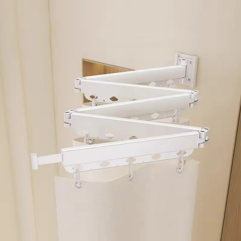 Premium Bathroom Corner Folding Shower Curtain Track Set No Drill Luxury Foldable Shower Curtains