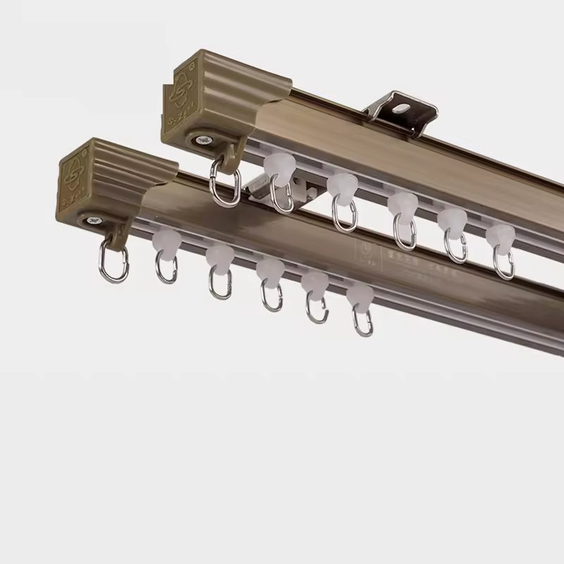 Heavy Duty Curtain Track Aluminum Alloy S Fold Ceiling Mounted Curtain Rail