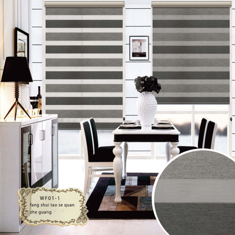 Modern Manual Day and Night zebra Aluminum Window Blackout Roller Roman Blinds Shades