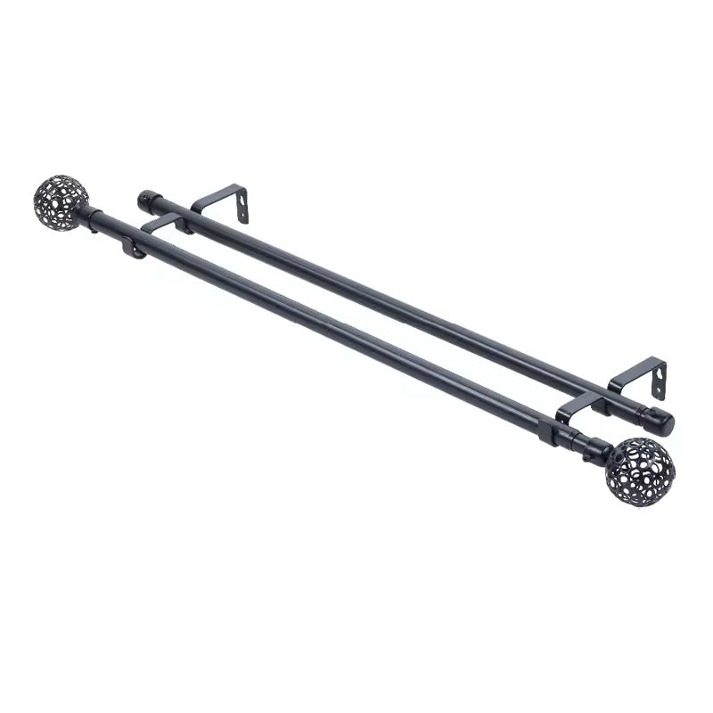 & Garden Home Decor Curtain Poles, Tracks & Accessories Wholesale Extendable Double Curtain Rod Set Simple Metal Pole with Adjustable Features Curtain Tracks and Accessories