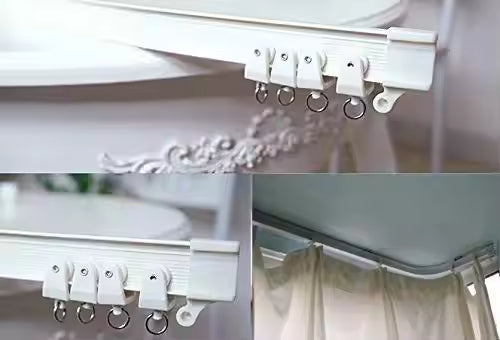 Balcony Curved Bendable Soft Curtain Wave Rails Track Cortinas Plastic Customized PVC Free Single White Traditional 1.3m