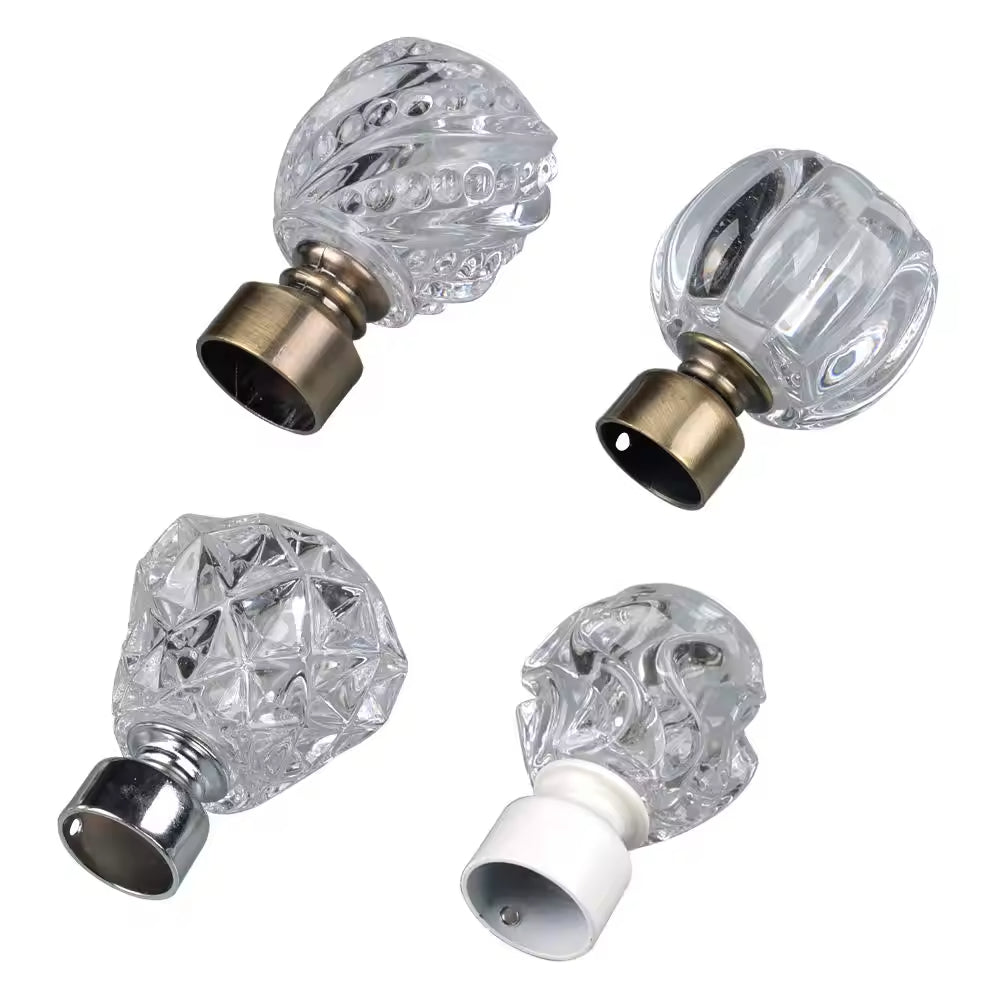 High Quality 25mm clear Crystal Window Curtain Hardware Accessory for Curtain Rod