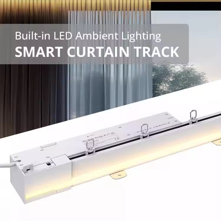 Electric Curtain Rail Track LED Heavy Duty Motorized Curtain Tracks with Remote Control