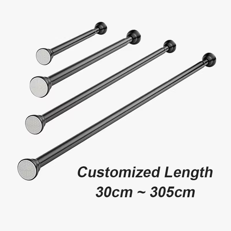 Hot Sale Metal Extendable Curtain Poles Telescopic Rod for Bathroom Shower Curtain Poles No Drill