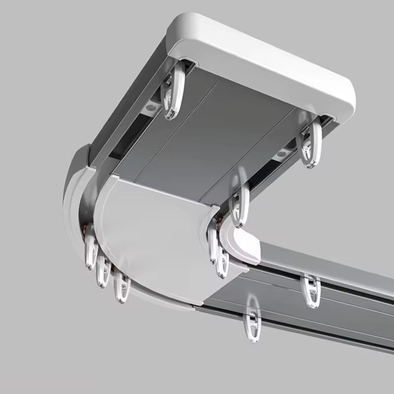 Luxurious Heavy Duty Ceiling Silent Aluminum Double Curtain Tracks with 90 Degree Connector