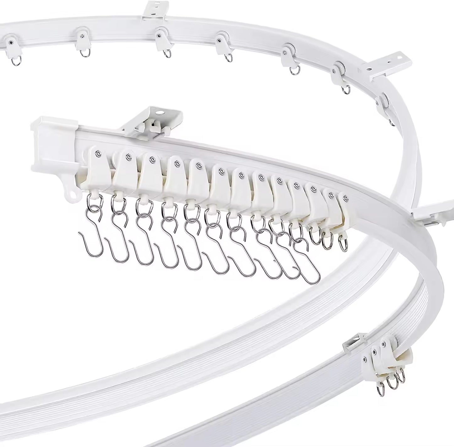 3M PVC Flexible Ceiling Curtain Rail Set | Noise-Free Sliding Design (Home & Commercial Use)