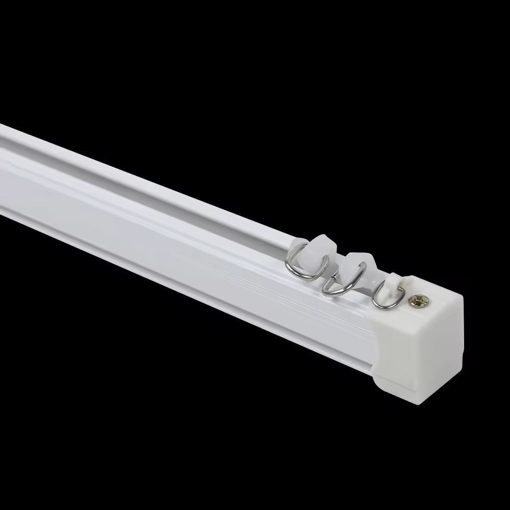 White Ceiling Mount Shower Aluminum Curtain Track with Plastic Sliding Gliders