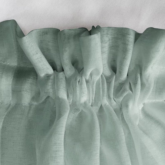 Green Sheer Curtains Semi Transparent French Door Curtain Eco-friendly French Window Curtains