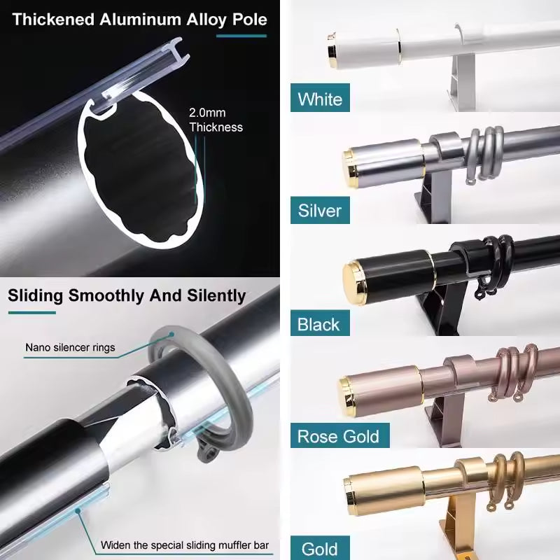 Curtain Rod and Accessories Pakistan Curtain Rod Aluminum Window Pole Coastal Minimalist