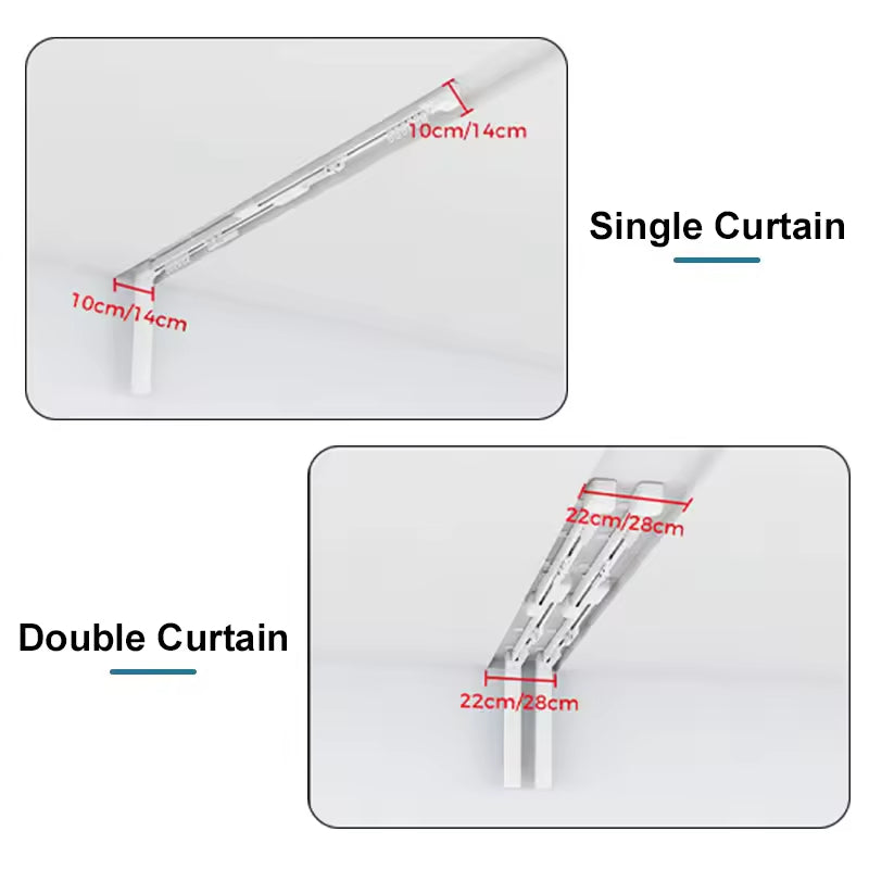 DT82 Electric Curtain Track Length Adjustment Rail Aluminium Remote Control WiFi Curtain Poles for Living Room Model Accessories