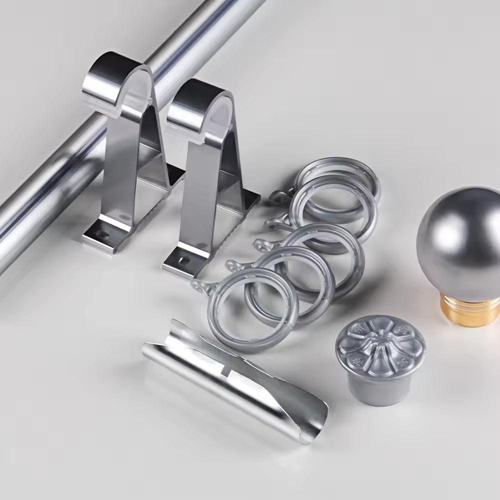 Double Curtain Pole Window Pipe Decorative Aluminum Curtain Rod Sets for Home Decor