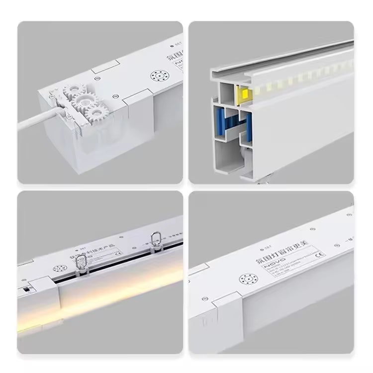 Electric Curtain Rail Track LED Heavy Duty Motorized Curtain Tracks with Remote Control
