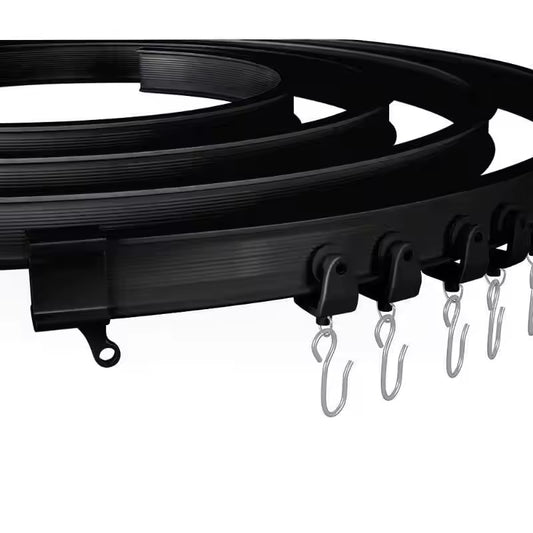 New Manual Black Ceiling Mounted Curved Bendable Flexible Pvc Plastic Curtain Rail Track