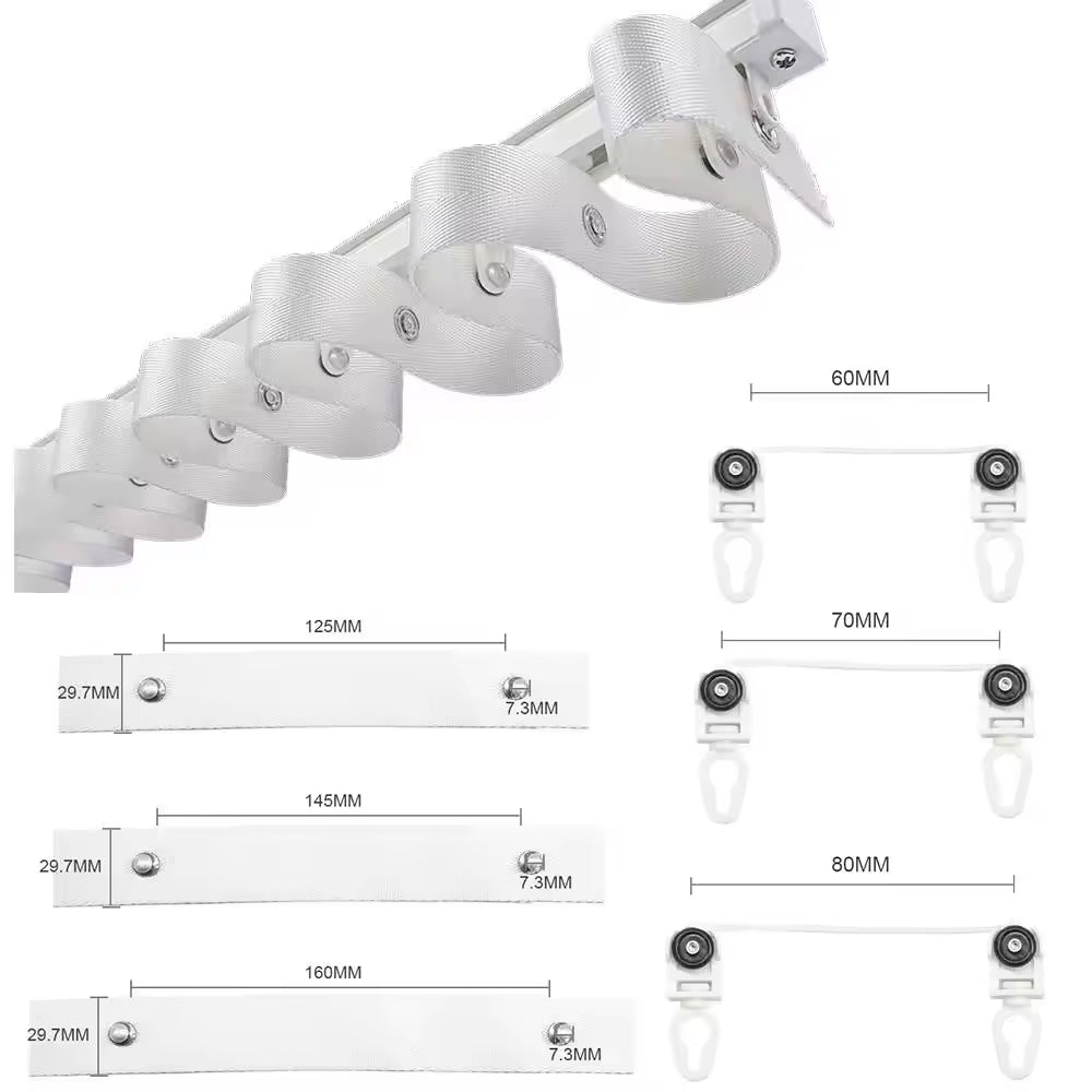 S Wave Ripple Fold Curtain Tape for Bottom Curtain Track Accessory 3cm Width Model Number Curtain Track Rail