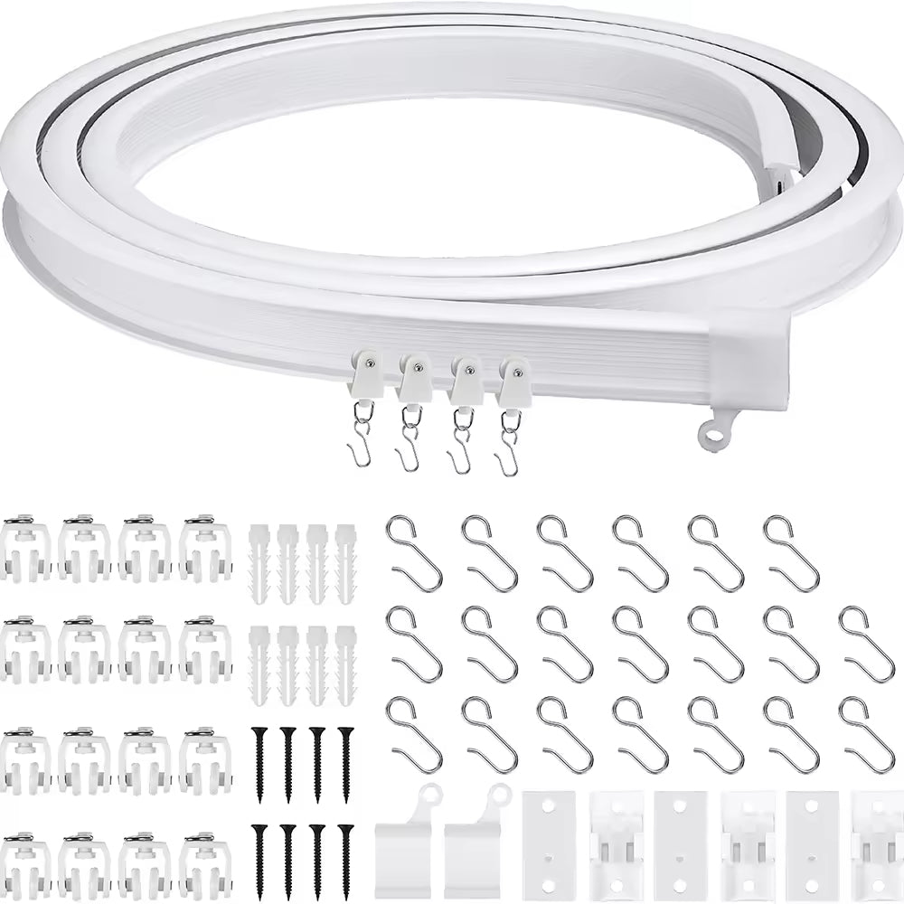 3M PVC Flexible Ceiling Curtain Rail Set | Noise-Free Sliding Design (Home & Commercial Use)