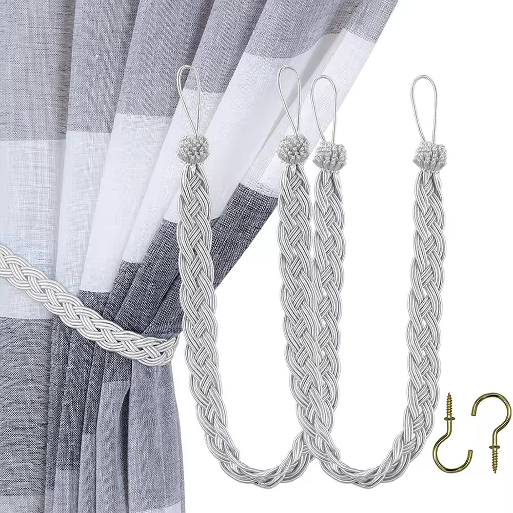 Bedroom Decorative Hand Silk Cloth Nylon Window Curtain Tieback Rope