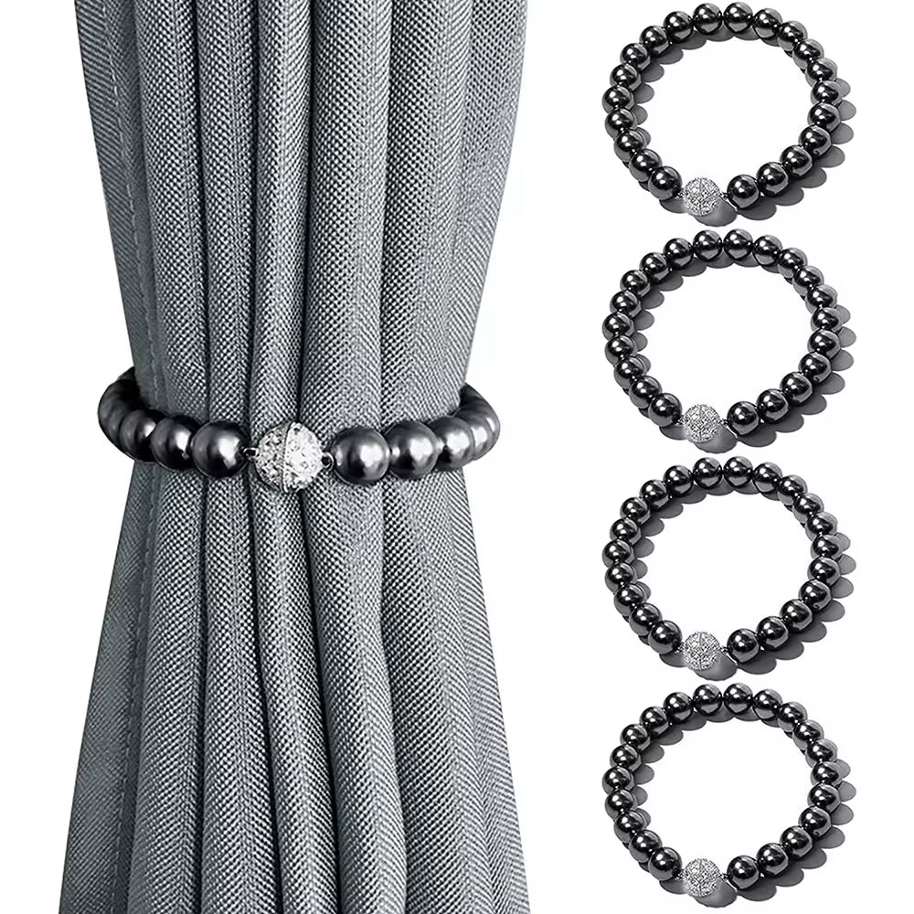 Antique White Decoration Magnetic Pearl Curtain Tie Holder Accessories for Curtains